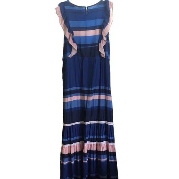 New New Anthropologie Especia Zelanda Striped Ruffles Tiered Maxi Dress Small - Picture 7 of 8